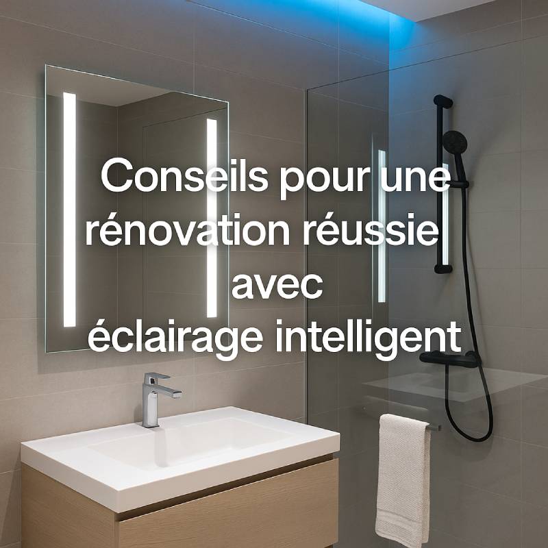 salle-bain-projet-termine la salle de bain rénové avec son éclairage connecté